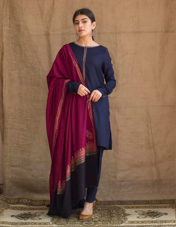 3pc Embroidered UnStiched Dress With Printed dupatta D-33