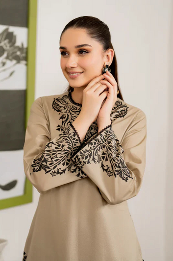 3pc KHADDAR Embroidered UnStiched Dress With Printed Wool Shawl D-123